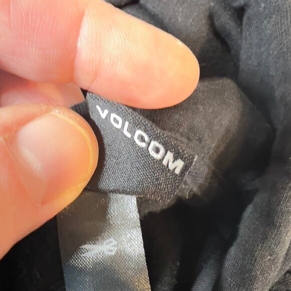 Volcom Hoodie Sweatshirt Men's Small Fleece Y2K Casual Dark Black Kangaroo Pouch - Picture 11 of 15